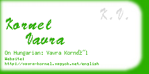 kornel vavra business card